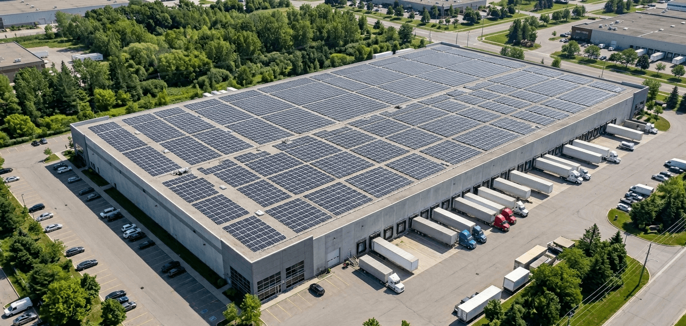 Ontario commercial solar installation, representative of the kind of project affected by the Save on Energy Retrofit Program incentive change on June 30, 2026