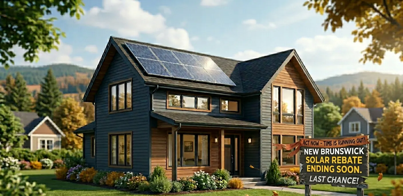 Solar panels on a New Brunswick home - NB Power solar rebate closing May 27, 2026
