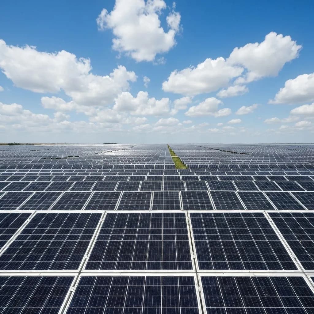 Large commercial solar farm installation