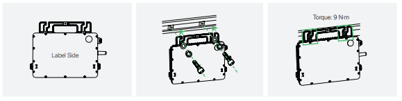 Step 1 - Attach the microinverter to the PV racking