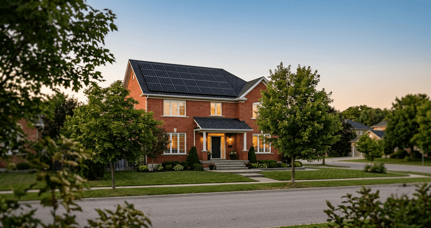 Rooftop solar installation on a Waterloo Region home, the type of project eligible for RetrofitWR financing